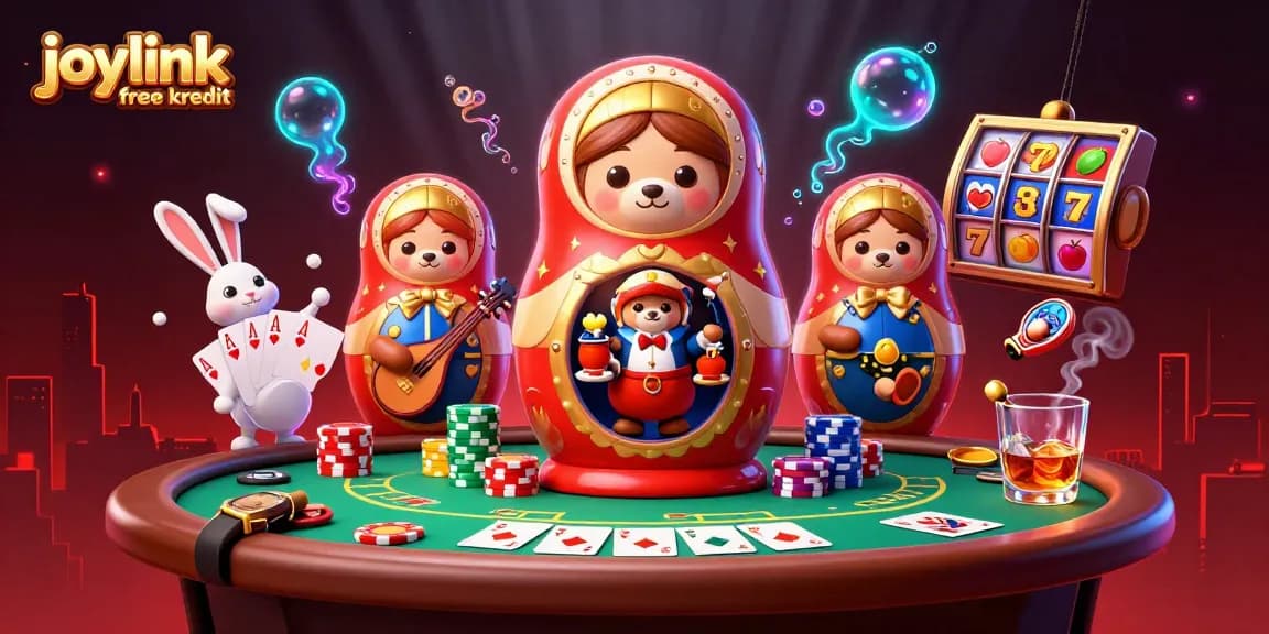 Engage with joylink free kredit through this vibrant, action-packed casino scene perfect for players.