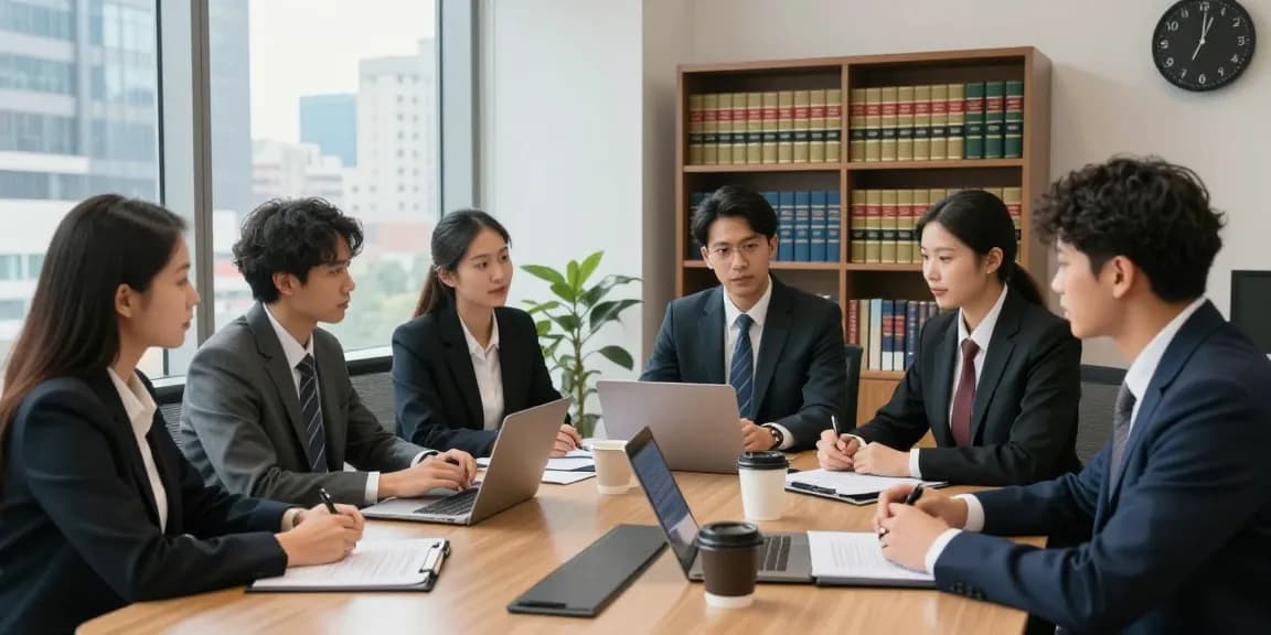 Discover more about legal services with J.K. Chaudhary's professional team collaborating in a modern office.