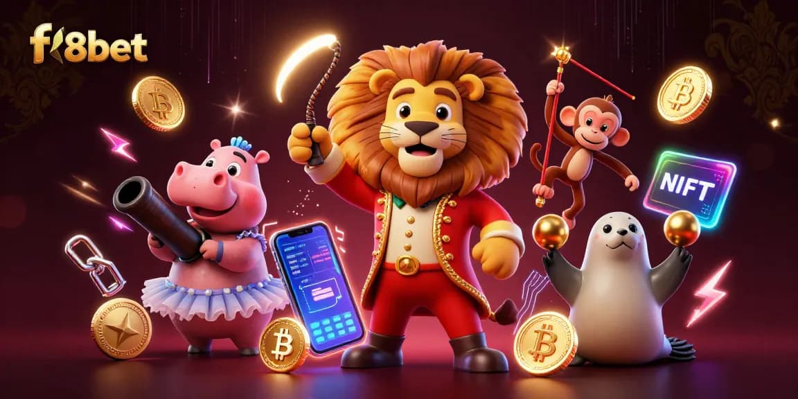 Engage with the thrilling f8bet online casino experience featuring vibrant characters and crypto elements.