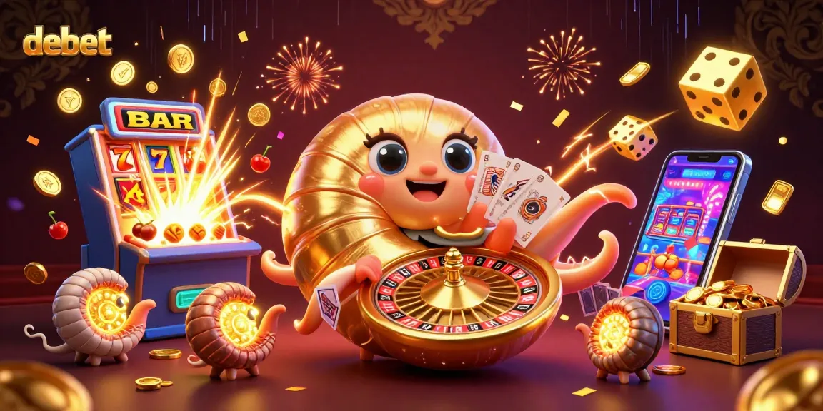 Experience debet online gaming with colorful slot machines and dynamic casino elements.