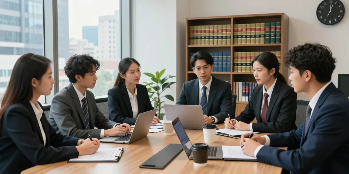 Discover more about legal services with J.K. Chaudhary's professional team collaborating in a modern office.
