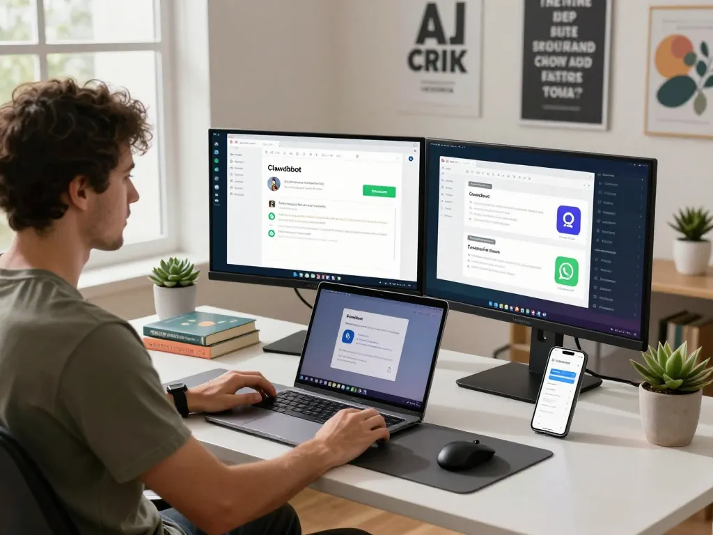 Developer utilizing Clawdbot mac for seamless productivity in a modern workspace.