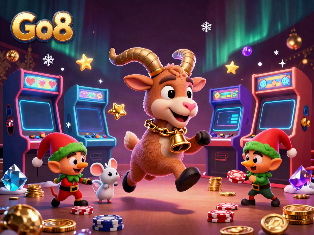 Engage in the Go8 casino with the Krampus goat, angel mouse, and greedy gremlins.