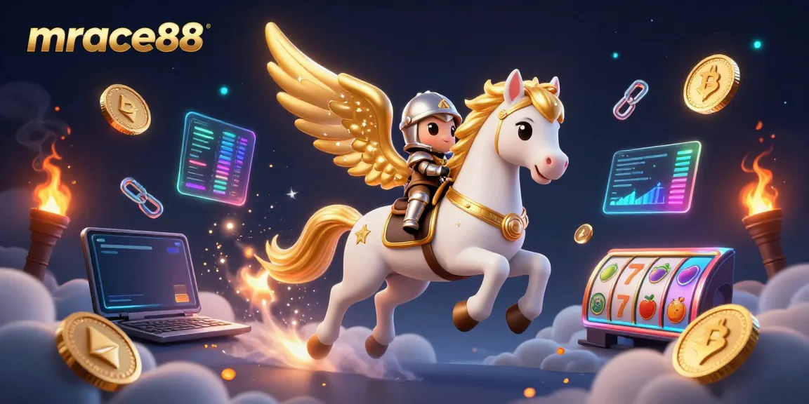 Experience the thrill of mrace88 with a 3D illustration of a whimsical casino adventure.