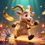 Win big with KQBD at a vibrant holiday-themed casino scene filled with festive characters and sparkling effects.