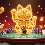 TR88 showcases an artistic scene with golden fireflies and poker elements creating a vibrant casino atmosphere.