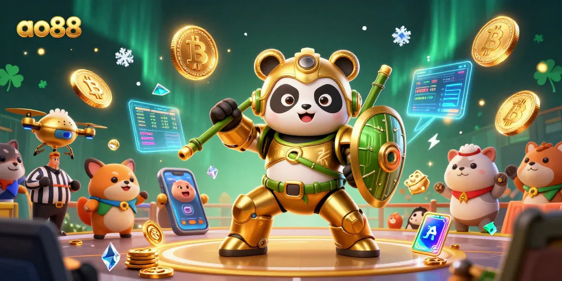 Engage in luck with ao88 in an exciting casino showdown featuring crypto coins and vibrant visuals.