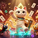 Experience the excitement of MB66 with a thrilling mummy cat and casino elements in this vibrant scene.