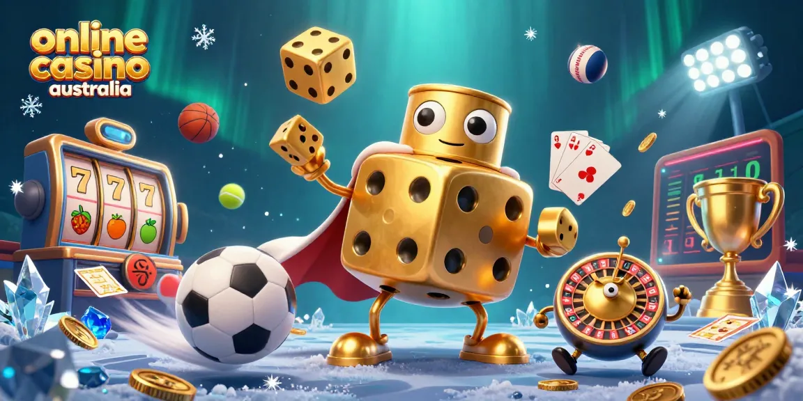 Experience the thrill of an online casino Australia with vibrant dice and game elements.