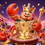 Enjoy rapid gaming wins at payid casinos jokaroom with a 3D cartoon crab emperor and vibrant casino elements.