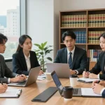 Discover more about legal services with J.K. Chaudhary's professional team collaborating in a modern office.
