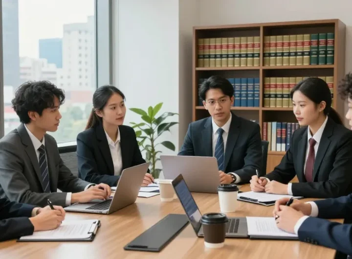 Discover more about legal services with J.K. Chaudhary's professional team collaborating in a modern office.