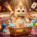 Experience sbobet indonesia with engaging gameplay featuring a mummy cat character in a thrilling casino setting.
