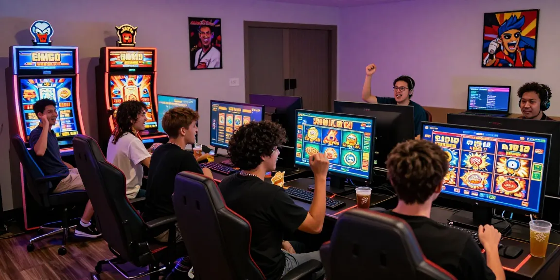 Players enjoying slot gacor games online in a vibrant home environment filled with excitement.