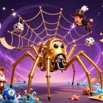 Experience thrilling games at link 69VN with golden web elements and vibrant lottery balls.
